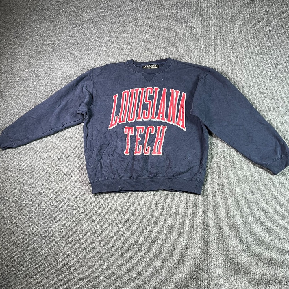 Vintage 90s NCAA Gear For Sports Louisiana Tech Sweatshirt Men's Small Navy Blue